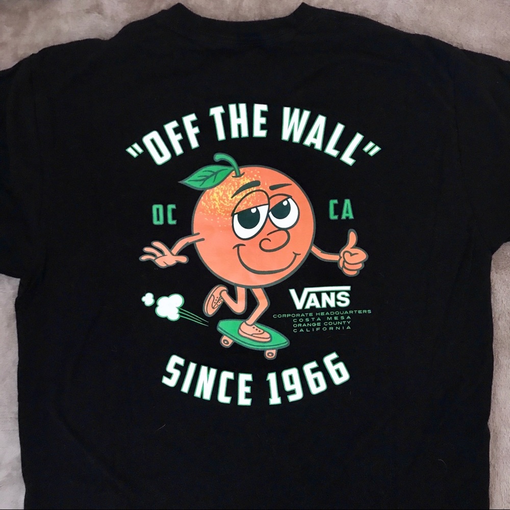 Vans Off The Wall Mens Orange T-Shirt